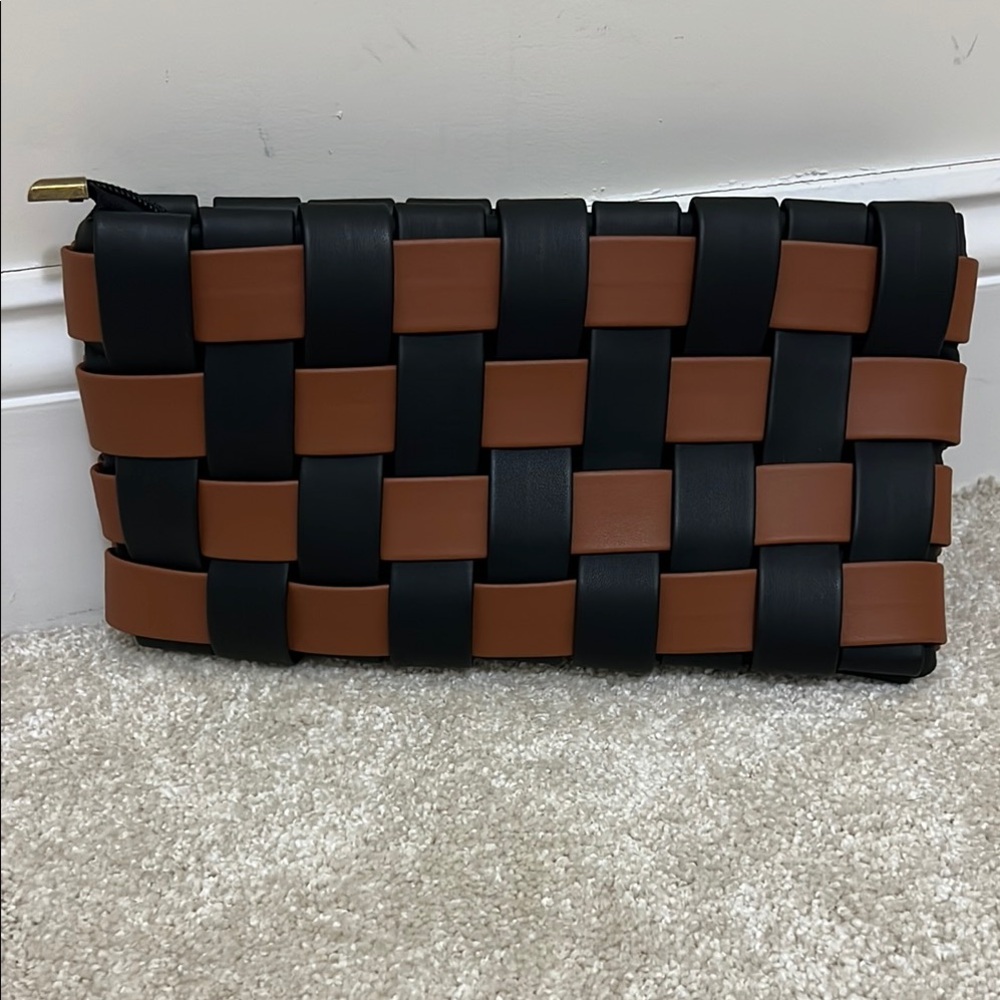 Anthropologie Woven Black and Brown Women's Clutch